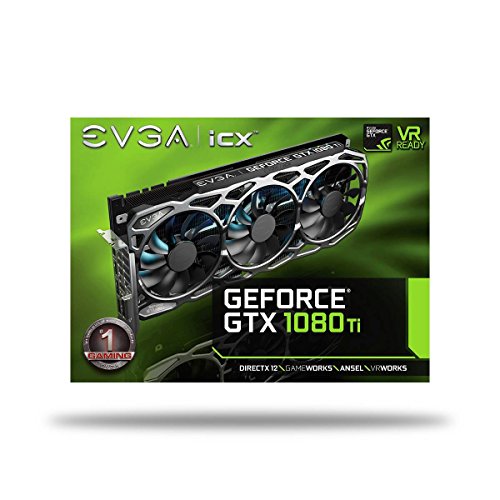 Evga GeForce GTX 1080Ti FTW3 Gaming - Tarjeta gr  fica  11 GB  GDDR5X  3584 Core  1569MHz GPU  1683MHz Boost  Color Negro