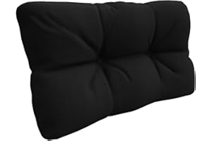 POKAR Coussin pour Palettes Euro Déperlant - 1x Dossier 60cm x 40cm x 12cm, Très Confortable, Canapé de Jardin, sans Palette, Noir