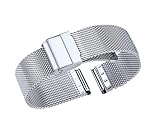21mm deluxe Metall milanese Band für Männer klassische Uhr glatt Armband Edelstahlsieb Uhr in Silber