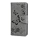 Produktbild Mlorras Hülle für Huawei P30 Lite, Geprägter Schmetterling Leder Handyhülle Klappbares Brieftasche Schutzhülle Wallet Case Cover mit Integrierten Kartensteckplätzen Grau