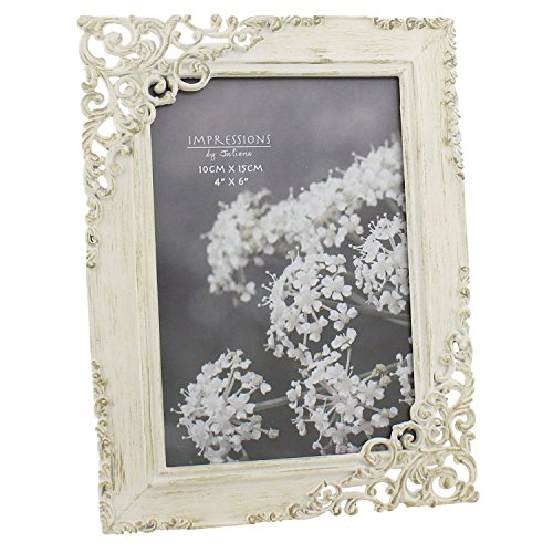 Vintage Style Ornate Cream Metal Photo Frame New Boxed
