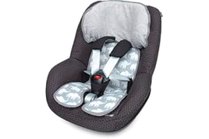 LIEBES VON PRIEBES Priebes Sitzeinlage Tom für Kindersitze Gruppe 1| waschbar & atmungsaktiv | einfache Befestigung | seitlicher Kopfschutz | verwendbar für Sommer und Winter
