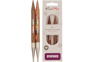 KnitPro Symfonie - Punte intercambiabili in Legno per Ferro Circolare (Non Incluso) 9.0 mm