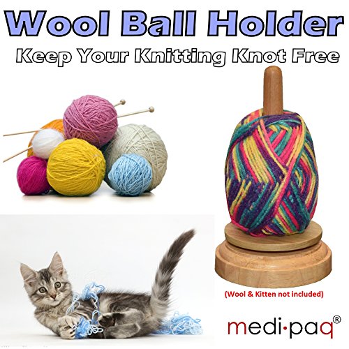 * * Drehbare Halterung für Wolle Ball * * IHRE Stricken Knoten gratis. mit der Wolle Halter Holz - 2