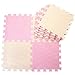 J&Y Pure Colour Kids Soft Flooring Puzzle Mats for Children Jigsaw Mat EVA Foam Play Mat - Pink & Beige (25pcs)