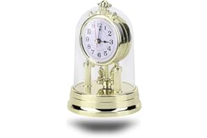 Leopacat Reloj Sobremesa,Relojes de Chimenea Estilo Retro Europeo,Reloj de SalóN Silencioso DiseñO Vintage DecoracióN de Hogar Antiguo para Sala,Dormitorio u Oficina Funciona con Pilas 11 X 17 Cm