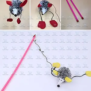 The DDS Store Pet Cat Kitty Play Bell Toy Funny Dangle Feather Mouse Rat Bar Rod Kitten Tease - Color May Vary