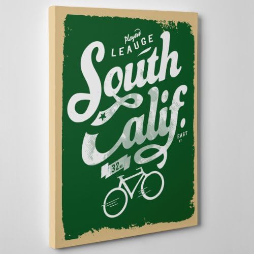 CANVAS MODERN PAINTING - BICYCLE SOUTH CALIFORNIA - USA AMERICAN VINTAGE - fixed bike single speed - 12x16'' (30x40cm) - Thickness 4cm (cod.095)
