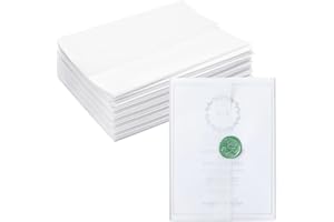 BRIGHT CREATIONS 100 Pack Vellum Jackets for 5x7 Invitations, Pre-Folded Bulk Transparent Paper Envelope Liners for Wedding Cards and Scrapbooking