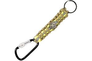 FEUERWEHRSTORE Feuerwehr Paracord Schlüssel-Anhänger | reflektierend Sand/Silber/Neongelb Feuerwehr-Logo | Autoschlüsselanhänger | reissfeste Schnur | Feuerwehtrstore | Survival-Schnur Feuerwehrfrau Feuerwehrmann