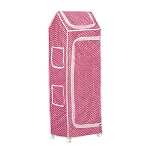 NHR Multipurpose Premium Plastic Baby almirah, Kids Wardrobe, Cloth Organizer, Folding almirah, Toy Box (5 Shelf, Pink)