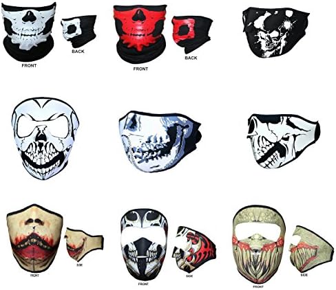 Motorcycle Face Skull Mask MAXFIVE PERSONA Half Face Motorbike Neck Headwear Outdoor Ski Skull Party Masks Sport Halloween Mask for Bike Motor Cycling (Venom)