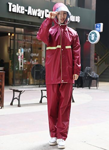 Raincoats, rain pants, suits, electric cars, motorcycles, split raincoats, adult riding,Medium jujube red
