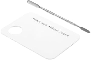 ANSELF Professional Makeup Nail Art Color Palette Cosmetic Mixing Palette + Stainless Steel Spatula Tool Crystal Acrylic Hands-free