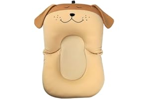 belupai Tapis de bain bébé nouveau-né pliable bébé bain baignoire coussin chaise étagère nouveau-né siège de baignoire nouveau-né coussin tapis de bain(Chiot brun)