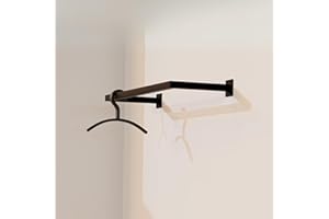 Homemetall Kleiderstange Wandmontage Schwarz aus Metall - Garderobenstange Wandmontage 50 kg Traglast - in Handarbeit hergestellt & pulverbeschichtet - Wand-Kleiderstange T30cm x B80cm