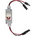 Focket 32A 500V PV DC Disconnect Switch, MCB 2P Solar Current Sink Load Switching Air, Miniature Circuit Breaker with IP65 Waterproof Distribution Box for Panel (With Cable and Connector)