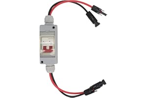 FOCKET 32A 500V PV DC Odłącznik, MCB 2P Prąd Słoneczny Zlewozmywak Przełączający Przełącznik Powietrza, Miniaturowy Wyłącznik Automatyczny z wodoodporną skrzynką rozdzielczą IP65 do Panel (Z kablem i złączem PV)