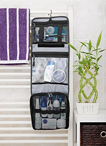 Travando ® Premium Kulturtasche zum Aufhängen | Faltbarer Reise Kulturbeutel mit Tragegriff | Multifunktionale Toilettentasche, platzsparende Kosmetiktasche, Waschtasche, Waschbeutel für Herren, Damen - 4