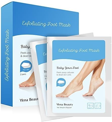 2 Pairs Exfoliating Foot Peel Mask For Soft, Smooth Feet- Peeling Away Calluses and Dead Skin cells - Baby Your Feet by Vena Beauty