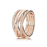 Pandora Damen-Bandring Silber_vergoldet mit '- Ringgröße 58 (18.5) 180919CZ-58