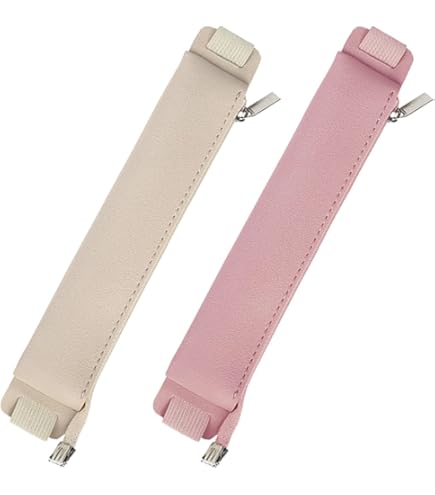 2 Stück Elastische Stifteetuis Aus PU-Leder – Praktische Stiftehalter Für Notizbücher, Blau & Rosa, Verstellbar