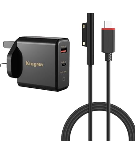 BIUBOTY 65 W surface oplaadkabel voeding voor Surface Pro 11, 10, 9, 8, 7, 6, 5, 4X, Microsoft oplader laptop Book 1, 2, 3, Windows Go 4, 3, 2 model 1706, 1796, 1800, 15V 4A voedingskabel