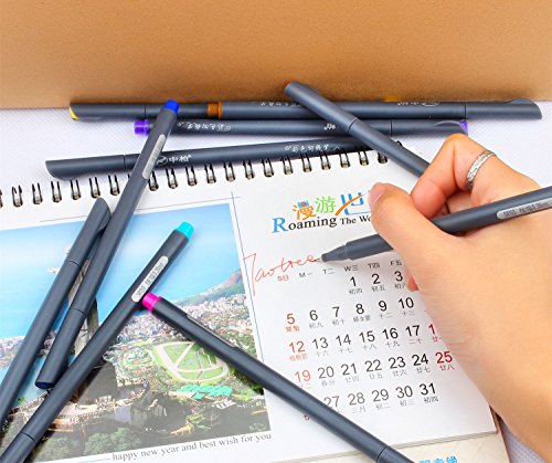 Taotree Fineliner Stifte Set mit 10 brillanten Farben Superfeine Linienbreite ca. 0.38 mm für Zeichnung Bullet Journal Geheimer Garten Malbuch und entspanntes Schreiben und Malen - 6