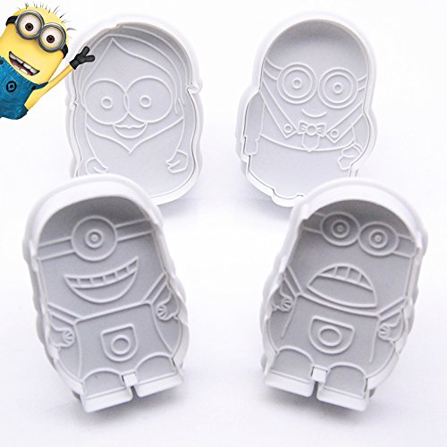 4/Set Cartoon Mould Despicable Me Minion Cookie Cutter Plunger Fondant Hochzeit Kuchen dekorieren Tools DIY Kuchen, Form
