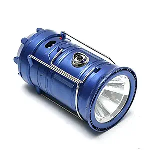 Jeval Torch LED Rechargeable Multi-Functional Solar Camping Lamp LED Solar Emergency Light Lantern + USB Mobile Charging Point, 2 Power Source Solar, Battery; Travel Camping Lantern (Color May Vary)