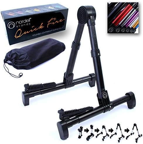 Black Folding A-Frame Stand/Holder with Bag for Guitar/Ukulele/Banjo/Acoustic/Electric