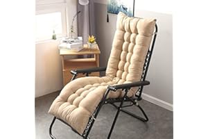 DSAoTeng Cojines de repuesto para tumbona, cojín para banco de jardín con cubierta superior gruesa, cojín para mecedora para tumbona, para interiores y exteriores, jardín, patio (beige, 150 x 48 cm)