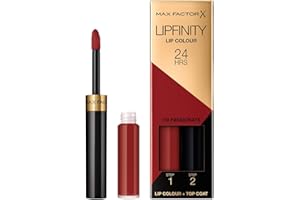 Max Factor - Lipfinity Lip Colour - Rossetto Lunga Durata e Gloss Idratante con Applicazione Bifase - Nuance 110 Passionate - 2.3 ml e 1.9 g