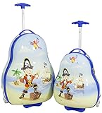 travelite koffer pirat robuste Kofferschalen aus Polycarbonat, die Koffer sind beidseitig packbar, Zwischenteilung und Gepäckband, ausziehbarer Teleskopgriff mit Trolleyfunktion