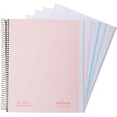 Navigator - A4 + 5 x 5 Squared Notebook, Extra Cover, Pastel Pink, Edge 5 Colours, Paper 80 g, 120 Sheets Microperforated 4 D