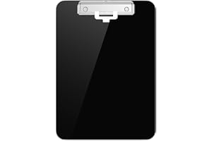 Hnogri A4 plastikowych Podkładka klips, Podkładka zaciskowa format litery A4 studentów, biura i kobiet, rozmiar 31.5 x 22.5 CM, Czarny