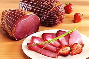 AMMERLÄNDER SCHINKENDIELE Halber Nuss-Schinken, geräuchert Stück ca. 450g | Schinken Feinkost | Spezialitäten aus Norddeutschland | Schinken Spargel Beilage