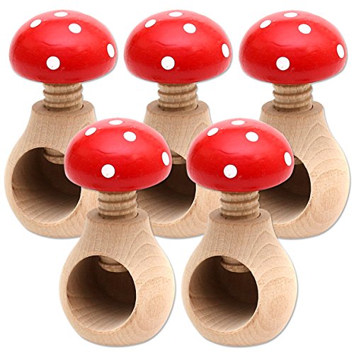 Hochwertiger handgedrechselter Holz Nussknacker als Fliegenpilz, hochwertige Handarbeit, ca. 10 cm - 8