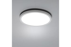 Yafido LED Plafon de Techo Moderna 18W Plafón Led Redonda Ultra Delgado Downlight Blanco Frío 6500K 1620LM adecuada para Cocina Balcón Dormitorio Corredor Sala de Estar Ø18cm No-Regulable