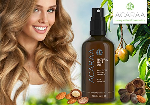 ACARAA Haaröl, 1x100ml, für gesundes & festes Haar | neu: Cacayöl | Arganöl, Mandelöl, Jojobaöl | Frischer Duft | als Leave-in Produkt oder Haar-Kur verwendbar | stärkt Haarwurzeln und verleiht natürlichen Glanz | Naturkosmetik | Markenprodukt aus Deutschland - 2