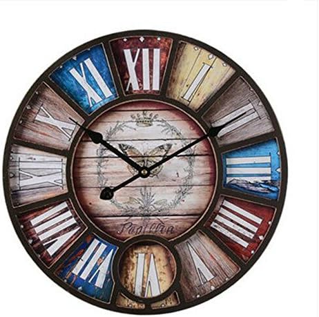 gerewe Wall Clock European Clock, Lounge Bar Coffee Wall Clock, custom industrial decoration Loft old retro wind, clocks and watches, wall clock industrial (size: Large)