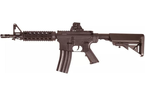 Fusil Airsoft SG00063 Style M16- modèle à Ressort (Spring) - armement Manuel/tir Coup par Coup - Matière: Plastique Haute résistance - Couleur: Noir-Puissance 0.37 Joule
