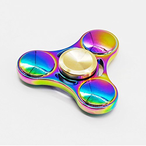 ATZ Neuer Regenbogen-Farbmetall Tri-Fidget Spinner mit schwarzer Geschenkbox kann über 6 Minuten drehen Ruhig und glatt Einzigartiges Design EDC Hand Spinner Spielzeug - 5