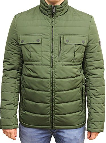 Modern Asthetics MA-1 JIM Padded Zip Through Funnel Neck Jacket (S, Khaki)