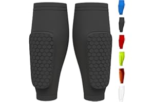 KUMOSAKA Shindefender Shin Guards, Shin Defender Shin Guards, Soccer Shin Guards for Kids and Aldult, Compression Sleeve with Honeycomb Pads - Soccer, Football, Boxing(Black,Small)