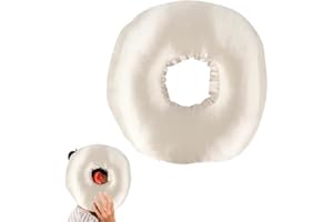 NAVESO Ear Piercing Pillow 28cm, Donut Pillow for Ear Piercing, Ear Piercing Pillow for Side Sleepers, Ear Guard Pillow with Invisible Zipper, Ear Pillow with Hole, Ring Cushion for Side Sleepers