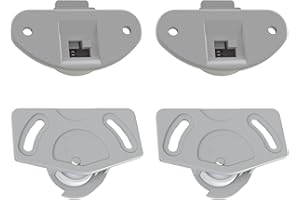 cyclingcolors 2x Garniture complète pour porte coulissante monture et guide en plastique roulette rail fourniture coulisse (Gris)