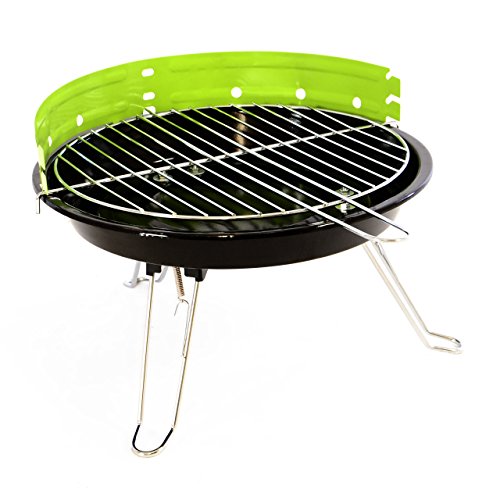 Nexos Rundgrill Mini BBQ Grill Partygrill Tischgrill Campinggrill grün