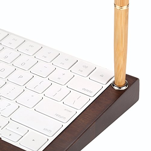 SAMDI Bambus Wireless Tastatur stehen Dock Halter Stents f¨¹r Apple iMac Magic Keyboard Holz Handwerk(Nussbaum Farbe) - 2