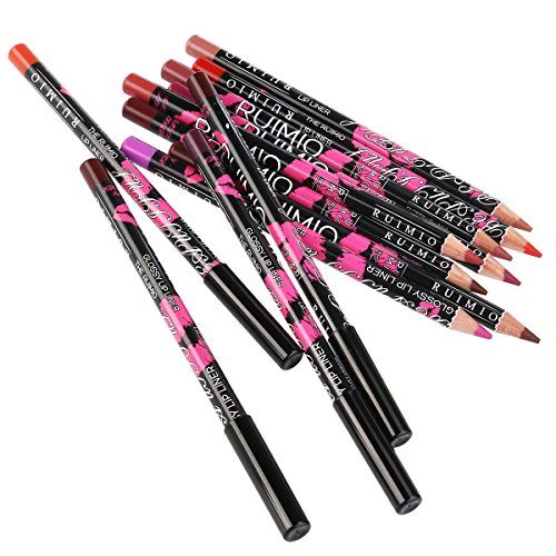 RUIMIO 12 Farben Lipliner Wasserdichtes Lip Liner Set 15cm Lippenkonturenstift - 8